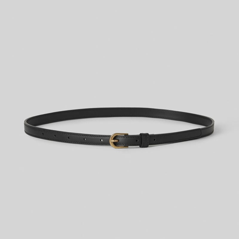 

VERDEMAR Slim leather belt_Black FREE