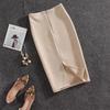 Autumn Winter High Waist Bodycon Vintage Suede Split Thick Stretchy Skirts Women Skirts Suede Solid Color Pencil Skirt