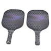 2PCS Pickleball Paddles Set Fiberglass Lightweight Pickle Ball Rackets with Carry Case for Men Women Beginners Black Bag