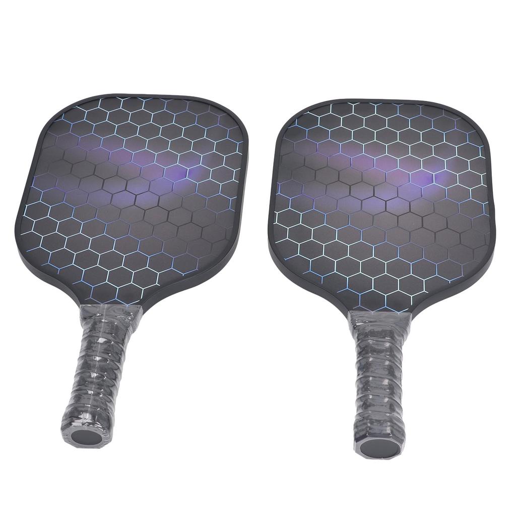 2PCS Pickleball Paddles Set Fiberglass Lightweight Pickle Ball Rackets with Carry Case for Men Women Beginners Black Bag