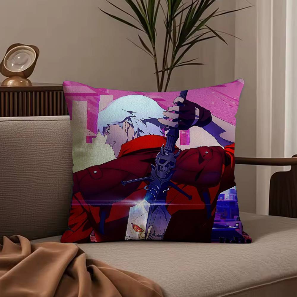 Game D-Devil m-May c-Cry Pillow Case Anti-dustmite Pillowcase Invisible zipper silky short plush Sofa cushion cover