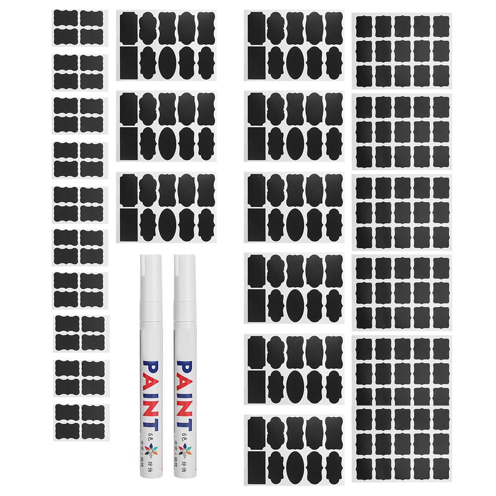 220 szt. Wodoodporne naklejki tablicowe Naklejka etykieta na doniczkę z 2 szt. długopisów (Typ beJ)