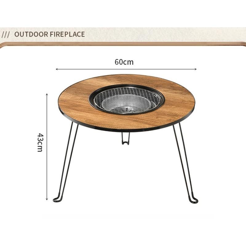 Outdoor Folding Barbecue Rack Household Barbecue Table Portable Tea Table Foldable Camping Barbecue Stove