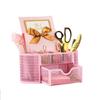 Metal  Desk Organizers Office Supplies Pencil Holder Sliding Drawer Mesh Desktop Organizer with 6 Compartments