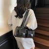 New Simple Oily Pu Multi-pocket Horizontal Women's Tote Bag Fashionable Women's Shoulder Armpit Bag
