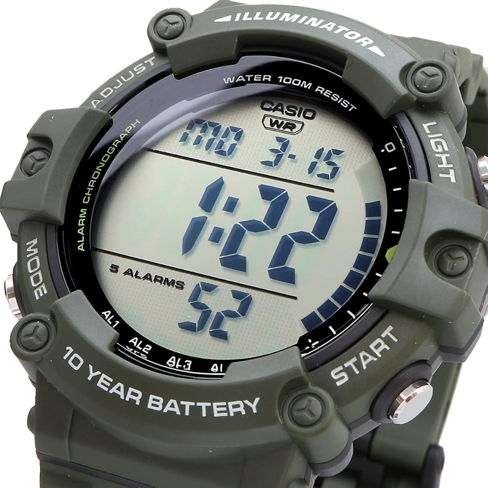 Casio AE-1500WHX-3AV Digital Watch Long Strap Military Green Men's Standard Model