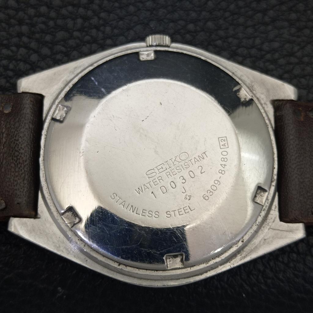 AUTOMATIC VINTAGE SEIKO 5 JAPAN 6309A MENS ORANGE COLOR DIAL WATCH a702720-1 R210-a702720