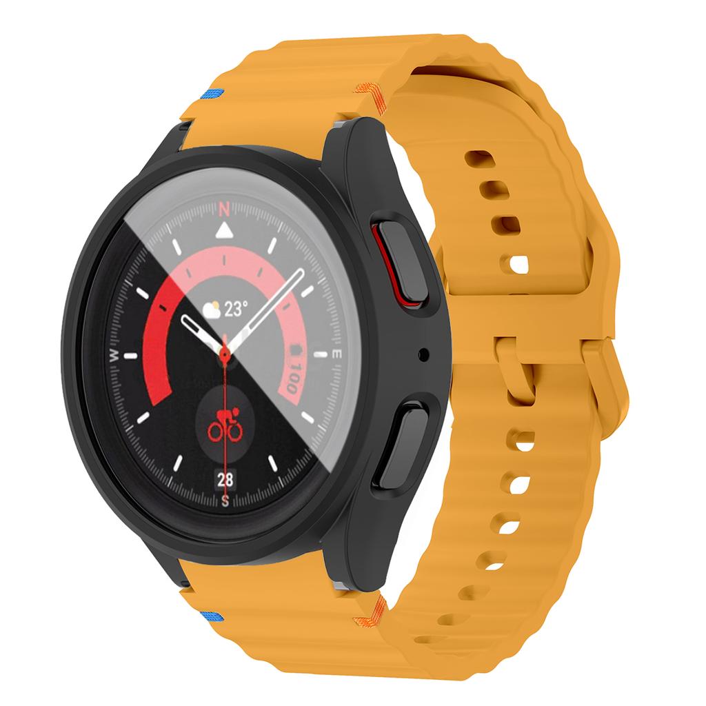 Soft Silicone Strap+PC Case for Samsung Galaxy Watch 7 6 5 4 40 44mm PC Screen Protector Cover Sport Band for Samsung  Watch 7