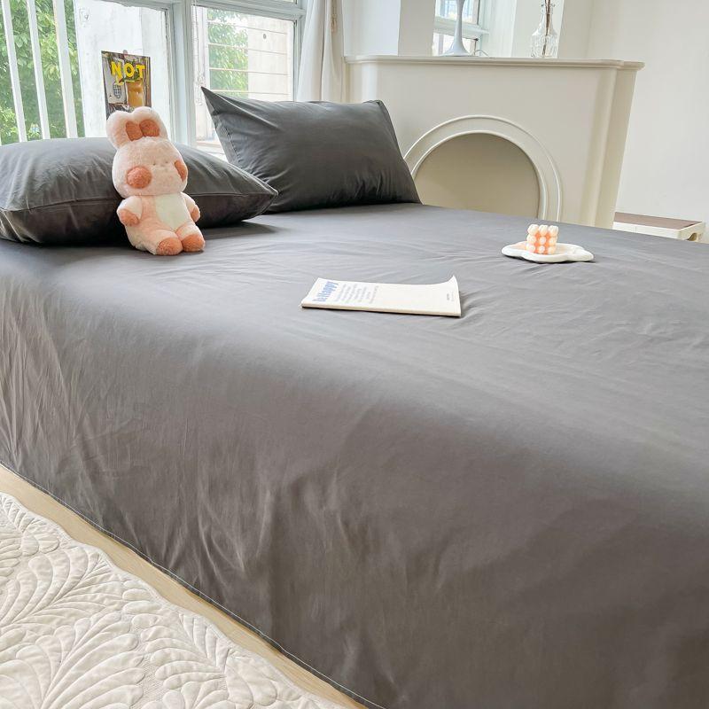 Striped Washable Bed Sheet Solid Color For Student Dormitory