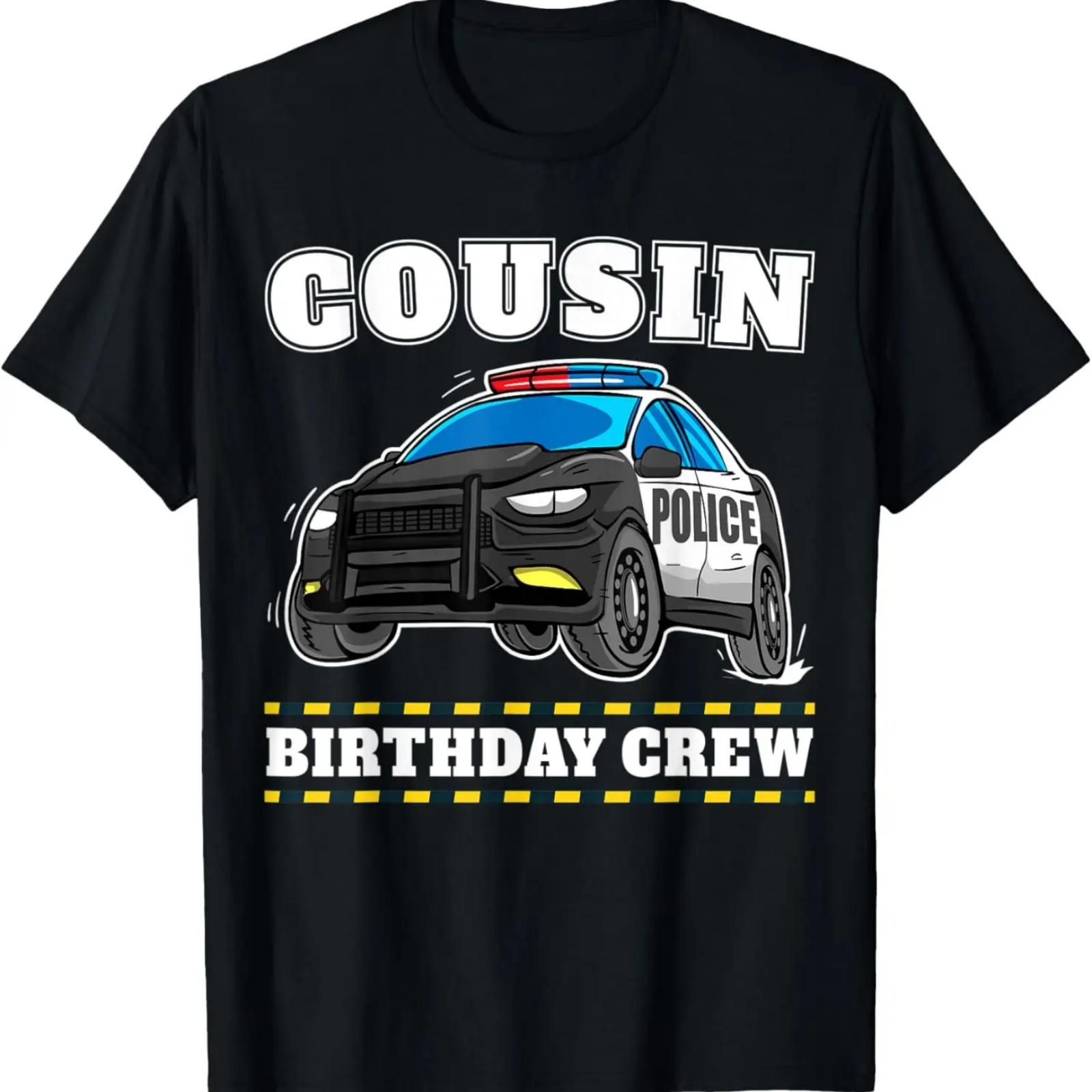 

Cousin Birthday Crew Police Car Policeman Officer T-Shirt XXXXXL чёрный