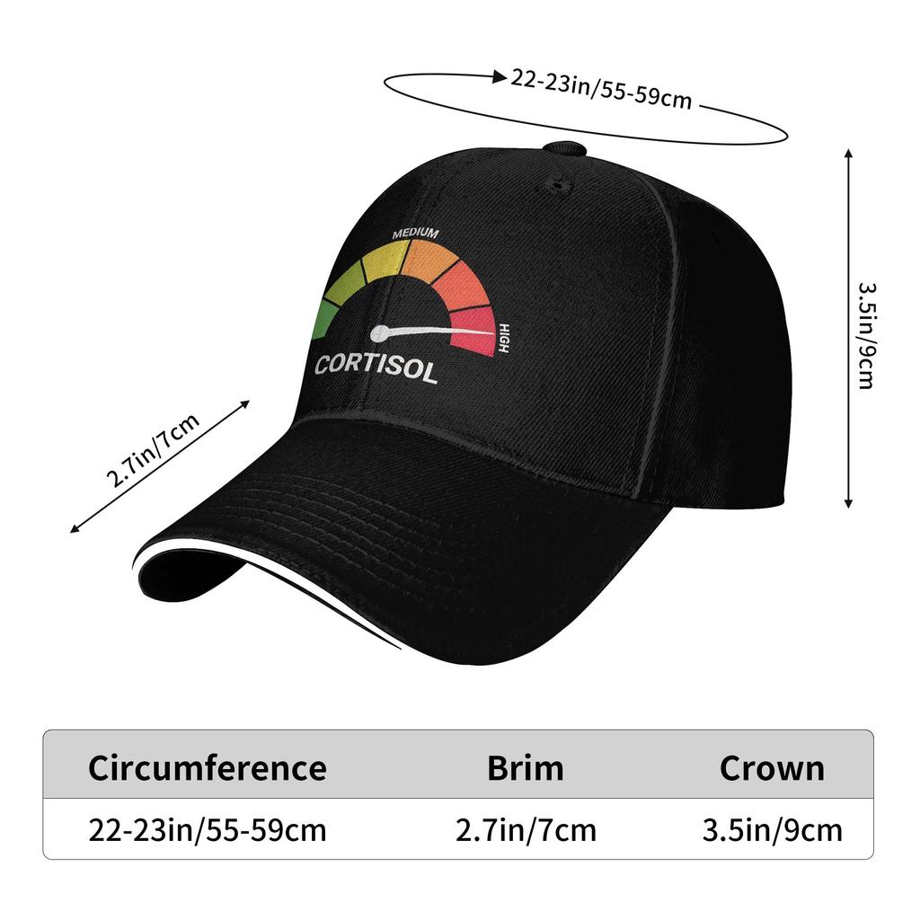 High Cortisol Funny Meme Baseball Cap  Y2k Cute Trucker Hat Summer Couple Women Tennis Skate Baseball Caps