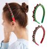 2025 Red & Green Christmas Bell Beaded Headband for Women - Festive Holiday Hair Accessory & Party Prop