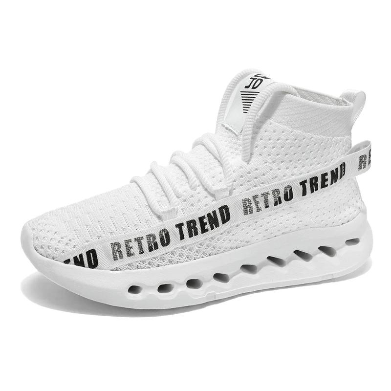 

The Best-selling New Low-top Elastic Fabric Casual Men s Fashion Fabric Large-sized Casual Sports Breathable Running Shoes 40 белый