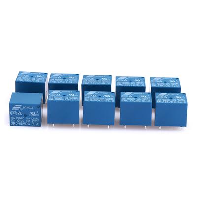 10ks relé DC 5V 12V 24V Srd - 250Vac 10A 5pinová napájecí relé