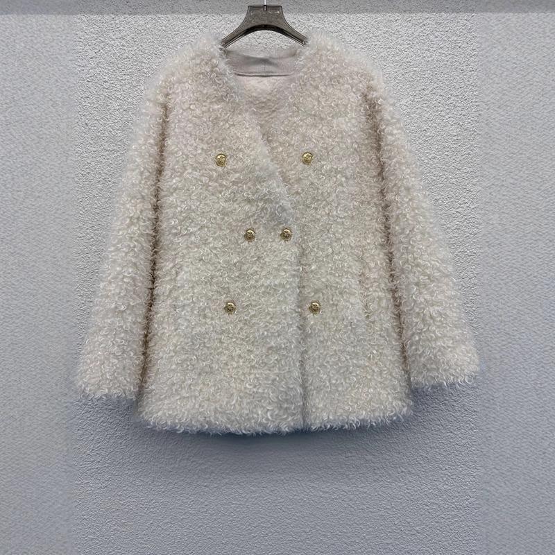 Fur integrated coat new fashion temperament winter thickened women's warm curly coat