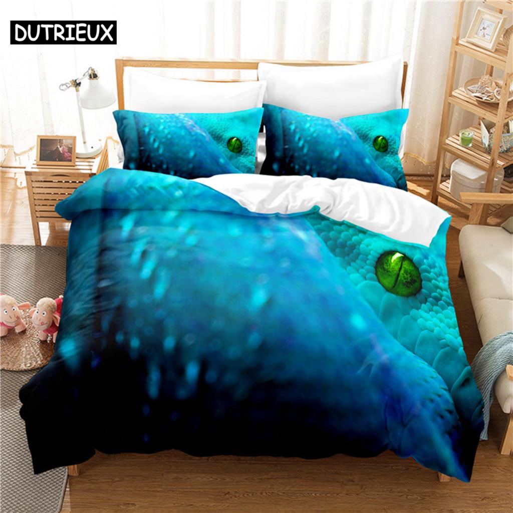 3D Digital Printing Gren Snake Soft with Soft Fabric Duvet Cover - Fashion Design Soft Nice Warm Durable