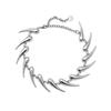 Stainless Steel Necklace Hiphop Punk Silver Color Rivet Chain Choker Necklace for Men Women Exaggerated Thorn Jewelry Gifts