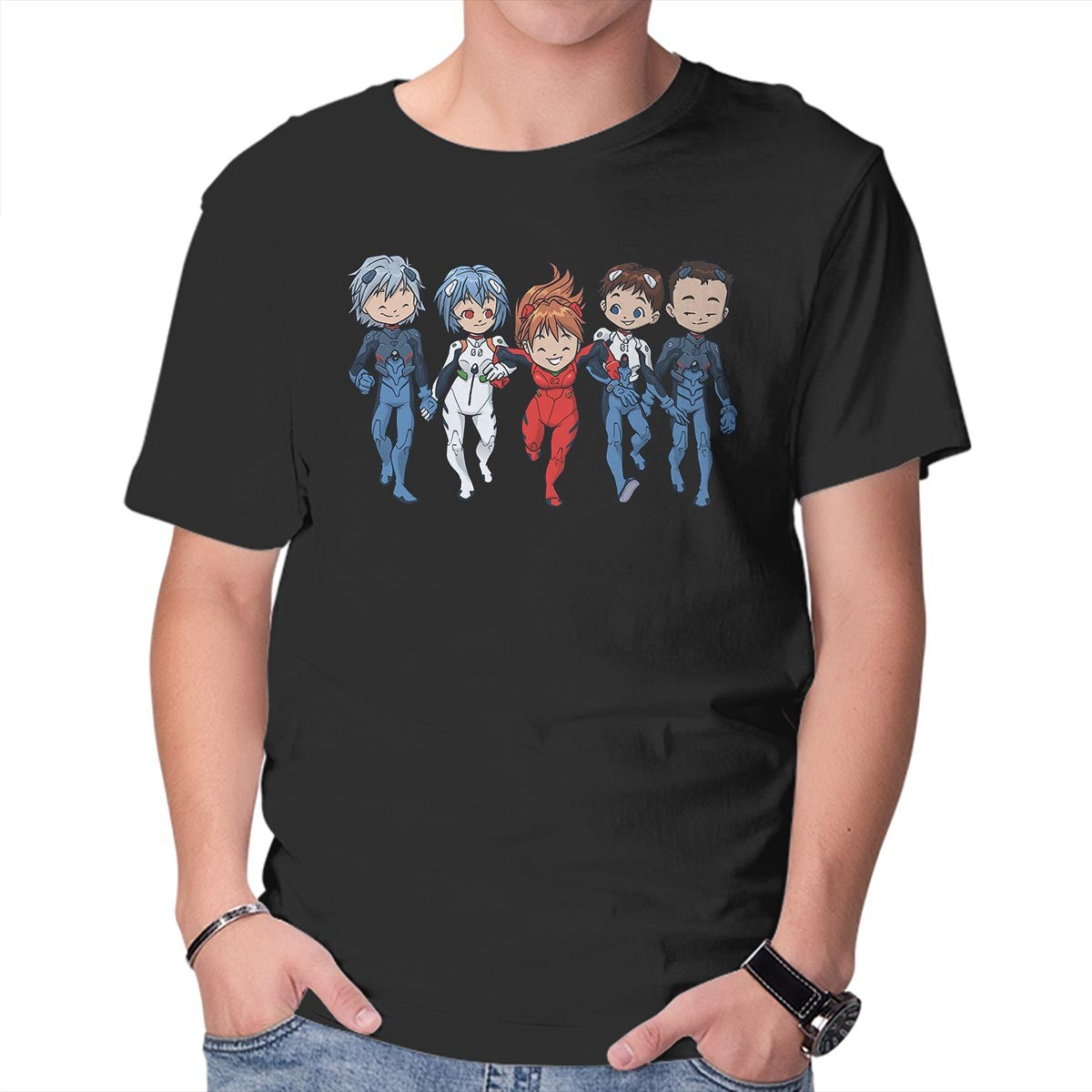 Unisex Crew Neck T-Shirt Eva Buddies Graphic Short Sleeve Casual Tee XS