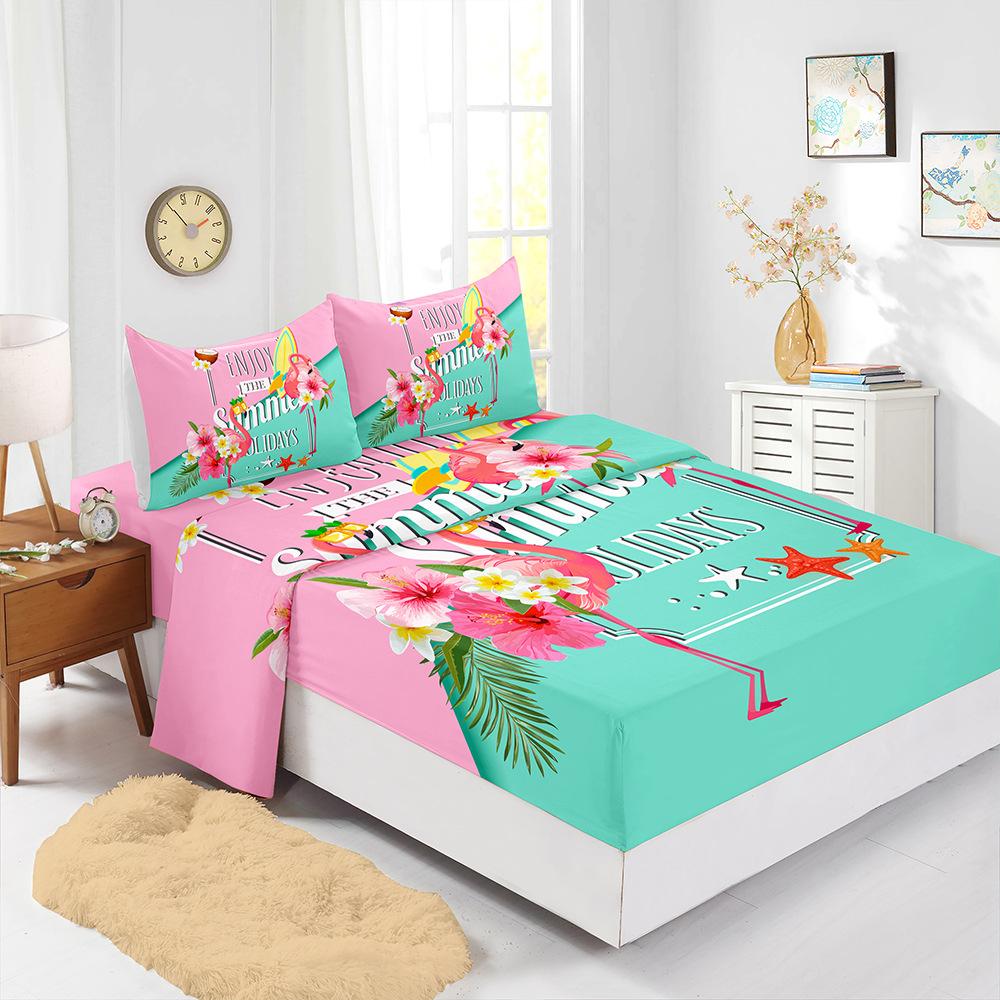 Four-Piece Mattress Set 3D Digital Printing Mattress Protective Cover Animal Cow Mattress