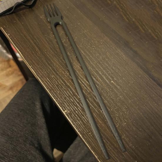 2v1 Vidlička Hůlky Kombinace Opakovaně Použitelný Jídelní Nástroj na Sushi Nudle Lehký Přenosný Příbor Všestranné Hůlky na Asijskou Kuchyni