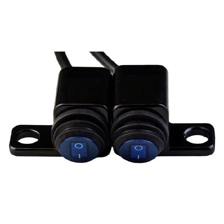 Motorbike Accessories Blue Light 2 Control Button Handlebar ON Off Switches Motorcycle Switches Waterproof for Headlight