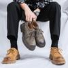 Men's shoes 2025 new retro Martin boots men's low-top British tooling shoes casual big head leather shoes men's 4515-K