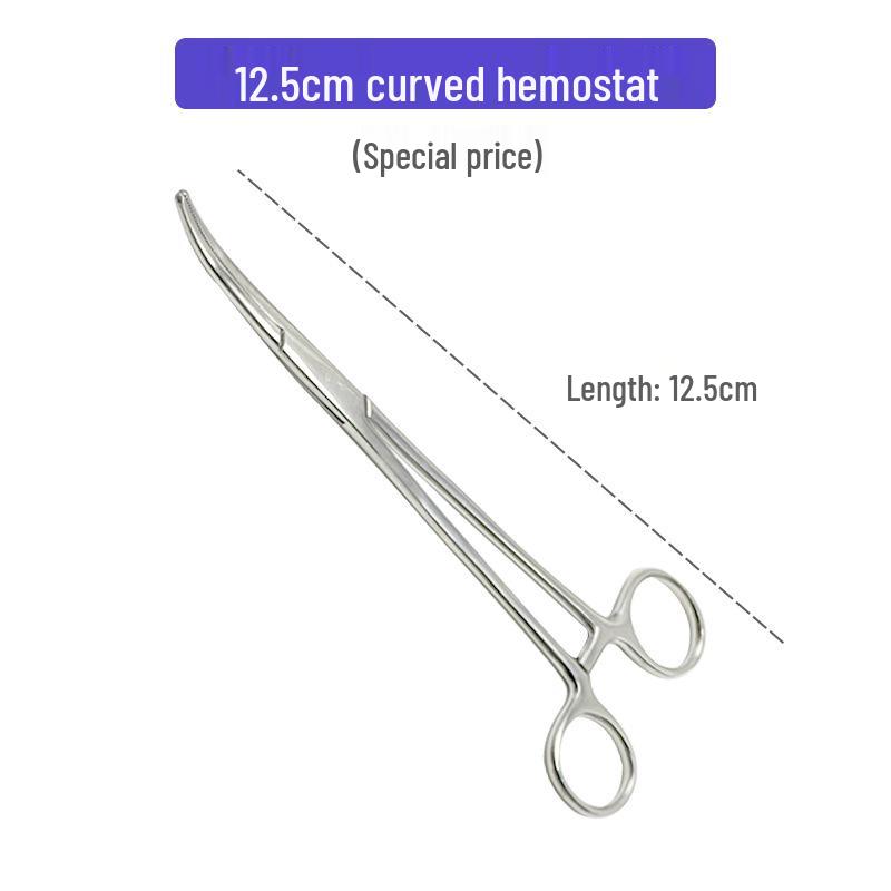 Stainless Steel Hemostatic Forceps - Pet Pliers, Needle Holder, Cupping Clip, Surgical Vascular Tool (Straight & Curved Tips)