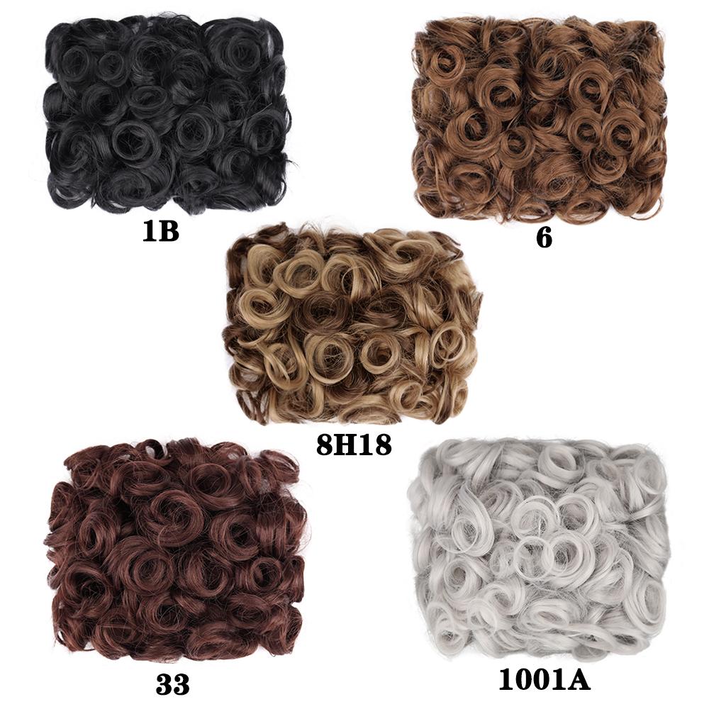 MISS WIG Synthetic Short Messy Curly Bun Hair Extension Easy Stretch Hair Combs Clip In Hair Extension Scrunchie Chignon Tray Ponytail Hairpieces