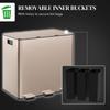 45L Triple Compartment Stainless Steel Bin With Deodoriser Holders Gold Tone
