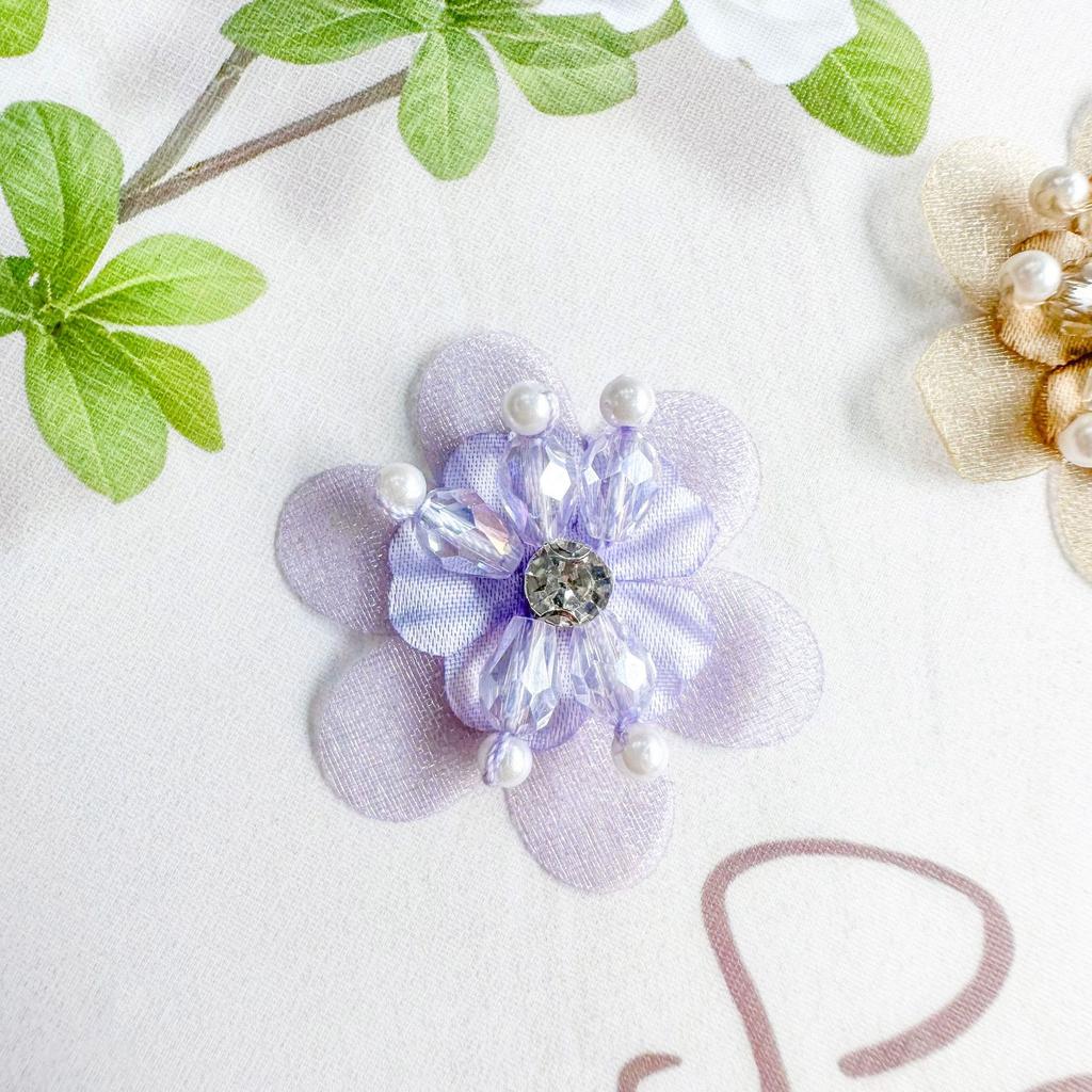 Handmade Crystal Yarn Flowers, Three-Dimensional Flower Beads, Creative Diy Processing Accessories For Wedding Dress Headgear