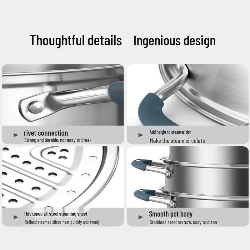 Kangbach 304 Stainless Steel 3-Layer Steamer