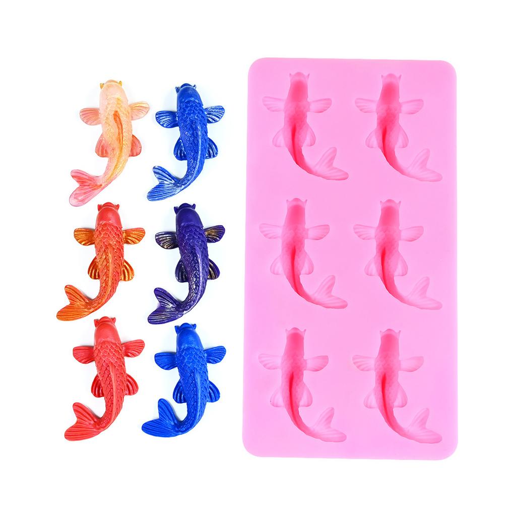 Creative 6 Cavity Fish Design Silicone Molds Kitchen Baking Tool Suitable For DIY Dessert Candies And Cake Toppings
