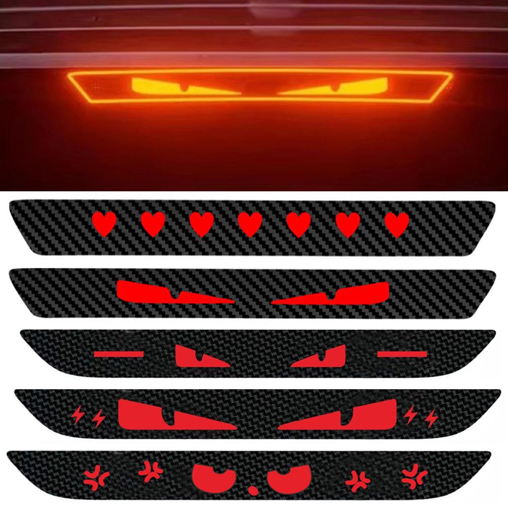 Universal Car Taillight Brake Lights Lamp Sticker Protector Sticker Devil Eyes Heart Carbon Fiber Covers Accessories Hawkeye