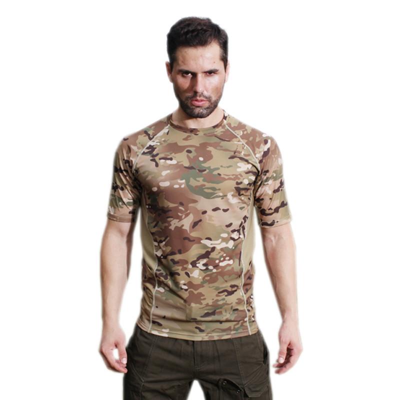 WARCHIEF Schnelltrocknendes Camouflage-Kurzarm-T-Shirt für Outdoor-Aktivitäten