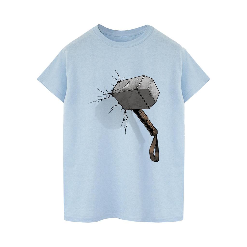 Marvel Universe Womens/Ladies Thor Hammer Crack Cotton Boyfriend T-Shirt