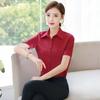 Women's Short Sleeve Polo Neck Shirt Slim Fit Solid Color Button Down Commute Workwear Plus Size Casual Office Blouse