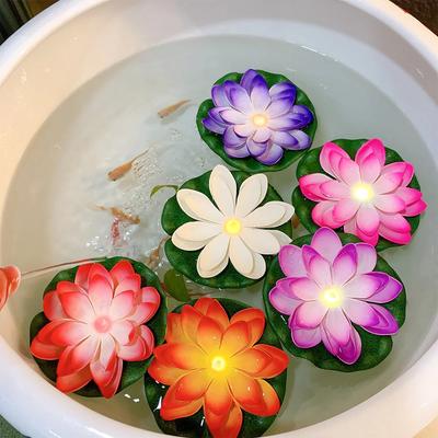 Lotus Floating Lantern Waterproof Decorative River Lantern Floating Pool Light Battery Operated Blessing Water Lily Candle Light