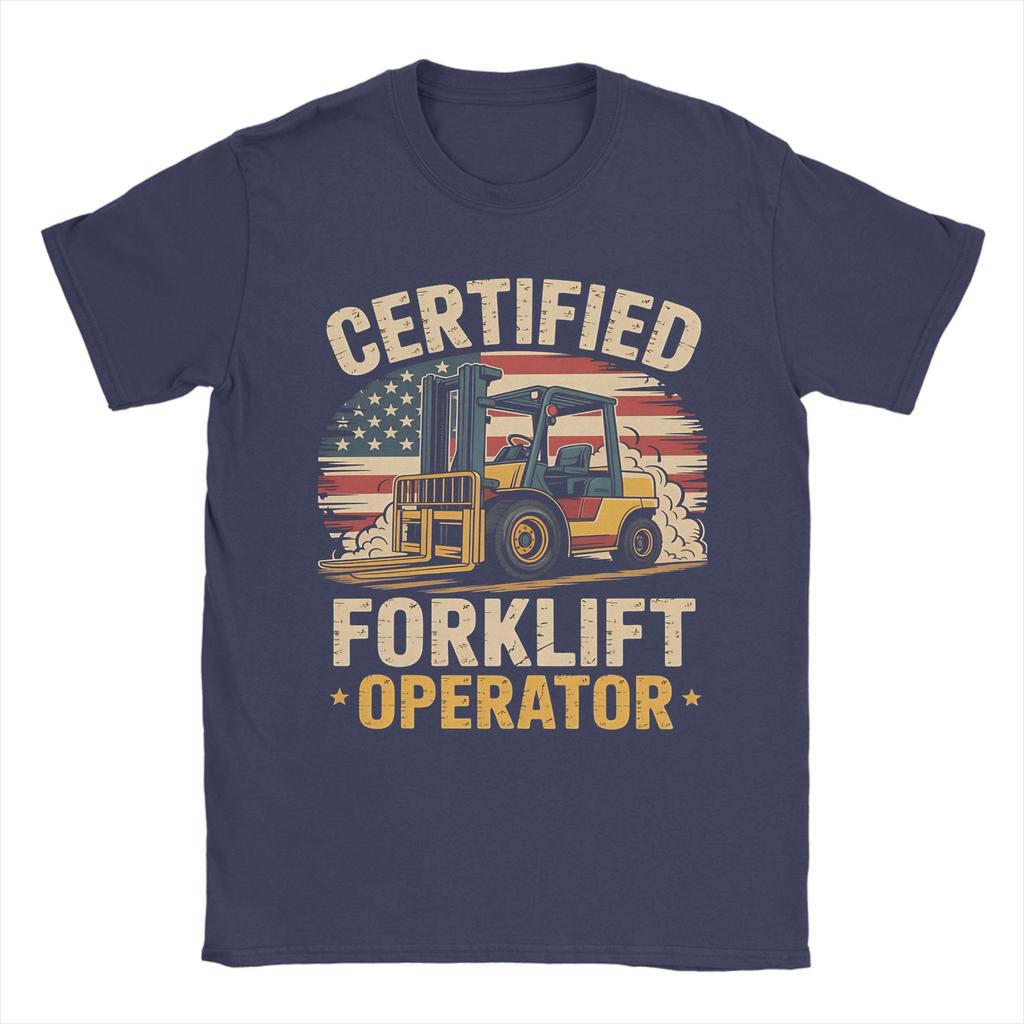 Unisex Women Graphic Printing Forklift Certified Funny Forklift Driver Operator T Shirt Tee 100 Cotton Tshirts Clothing