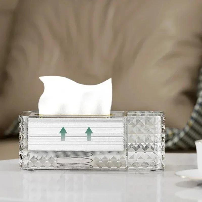 Luxury Tissue Box Paper Towel Holder Bathroom Napkin Toilet Paper Dispenser Desktop Plastic Storage Box Home Decor Ornaments