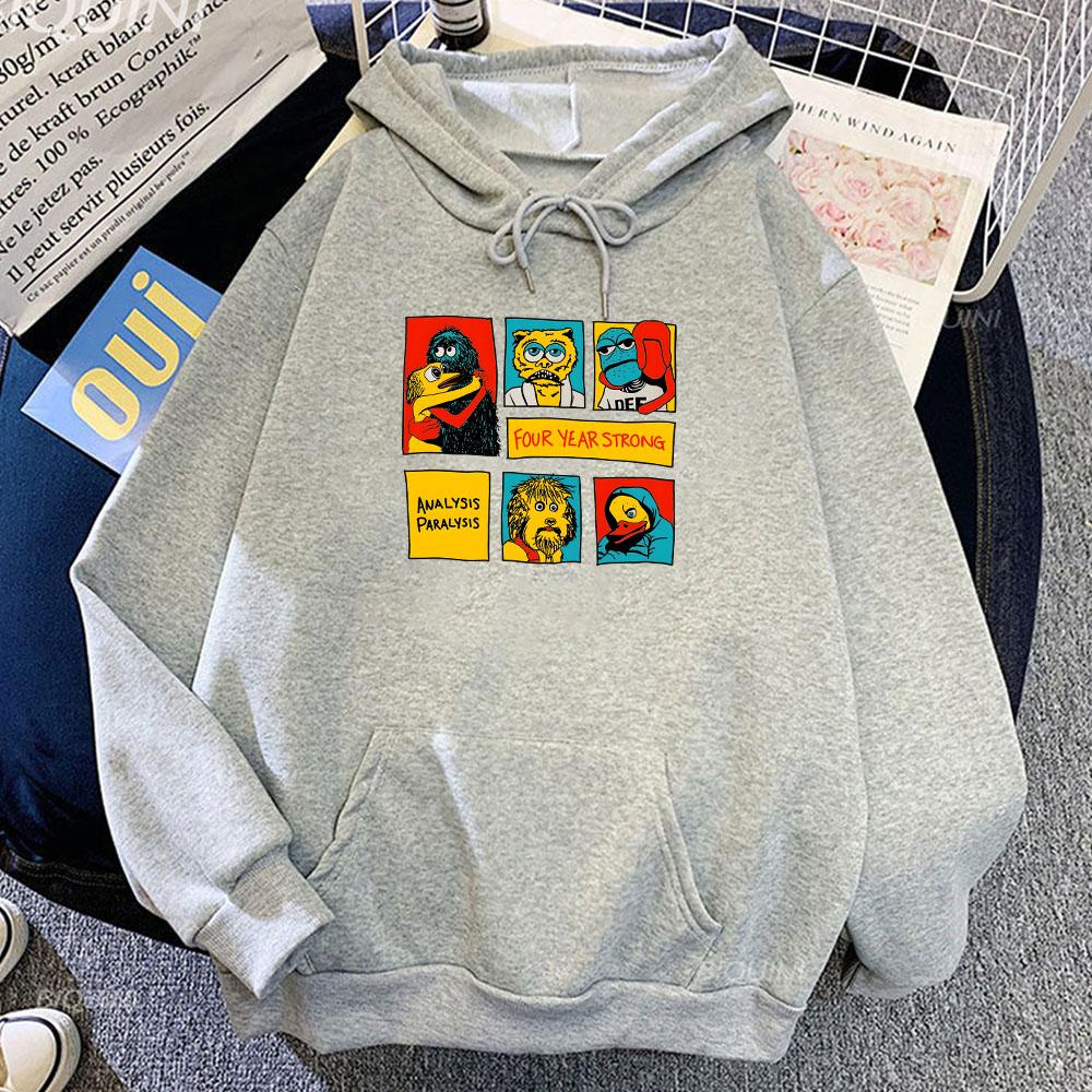 Funny Graphic Hoodies Four Print Sweatshirts Winter Soft Comfortable Pullovers Men/Women Clothes Hooded