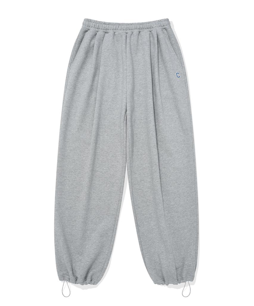 COVERNAT Double-Pleat Real Wide Fit Sweatpants Melange Gray