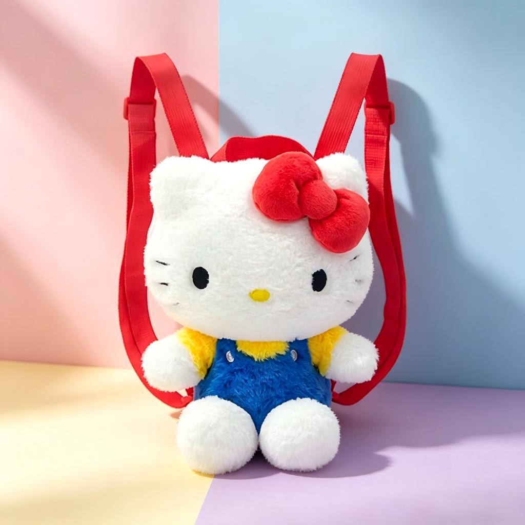 Echtes Anime Sanrio Hello Kitty Kawaii Plüschtier Tasche Plüsch Rucksack Weiche Plüsch Umhängetasche für Mädchen Kinder Geburtstagsgeschenk