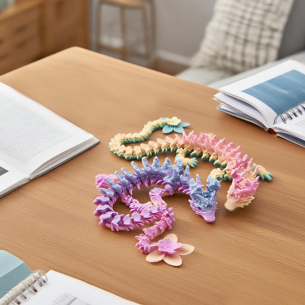 3D Printed , Articulated 3D Dragon Toy, 3D Printed Toy Dragon, Dragon Toy Dragon