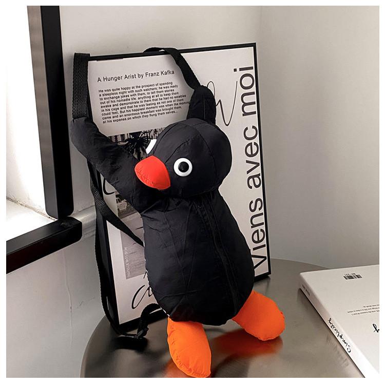 Penguin Cartoon Kids Backpack With Breathable Nylon And Animal Pattern For Preschool Children