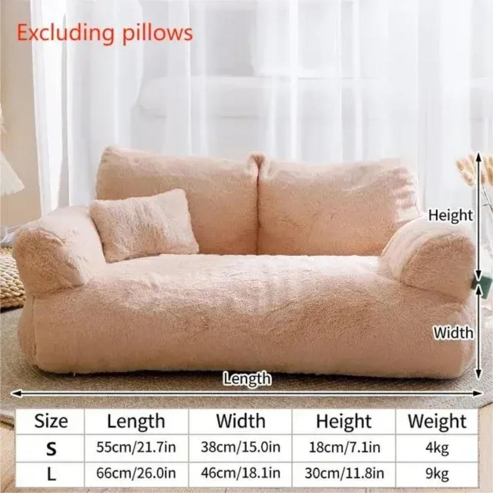 

Кошачья кровать Роскошная Супермягкая Теплая Софа для домашних животных Кровати для глубокого сна для маленьких котят, щенков Съемная Моющаяся Нескользящая Кровать Диваны M-55X38X18CM света кофе