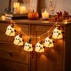 Modern Horror Style Lighting Decor Halloween Ghost String Lights, Fabric Witch Hat Devil LED Hanging Lightweight Easy Hang Holiday Ornament for Party,