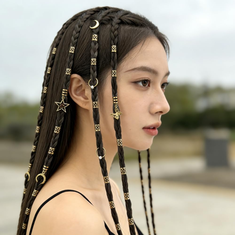 Hair Beads for Braiding, Hair Accessories for Kids, Butterfly and Heart Designs, Metal Coils, Hip Hop, Wedding, DIY, Craft Materials, Hair Ornaments,