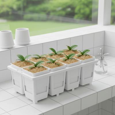Bonsai Pot Square Seedling Container Planter Transplanting Solid Material with Ventilated Design