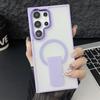 For Magsafe Case For Samsung Galaxy S25 Plus S23 Ultra S24 FE Folding Stand Holder Matte Luxury Magnetic Wireless Charge Cover