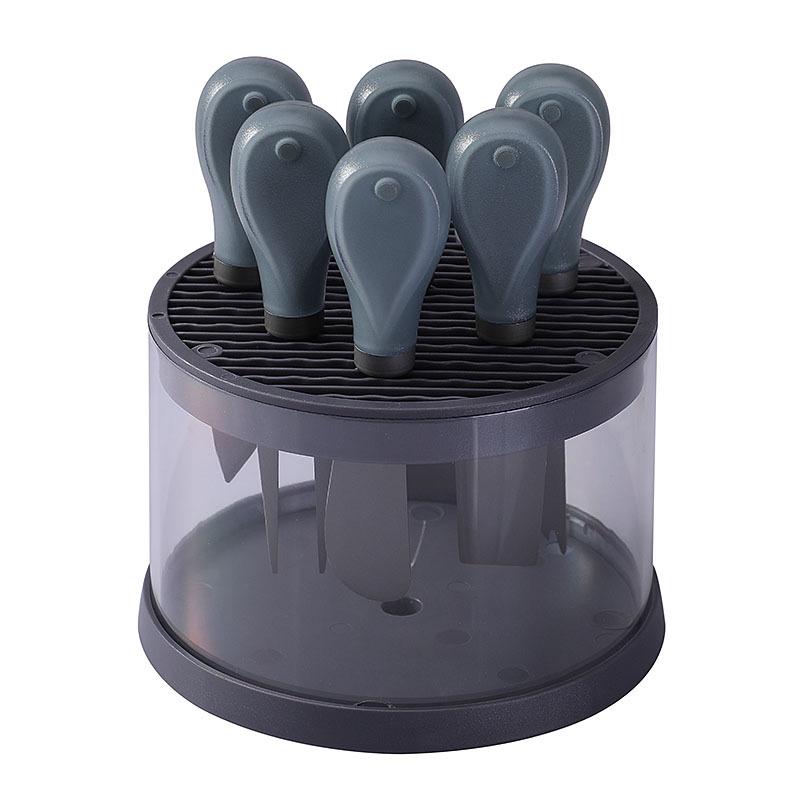 6-Piece Stainless Steel Cheese Knife Set: Includes Knife Block, Cutlery, Fork, and Butter Knife